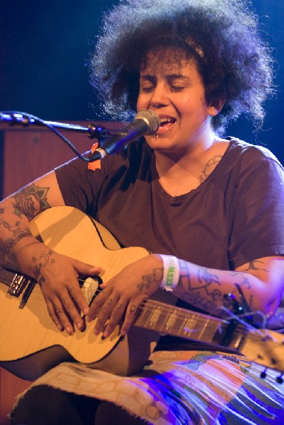 Kimya Dawson at the Body of War Showcase.  Stubb's BBQ SXSW 2008