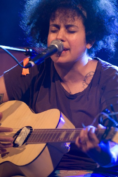 Kimya Dawson at the Body of War Showcase.  Stubb's BBQ SXSW 2008