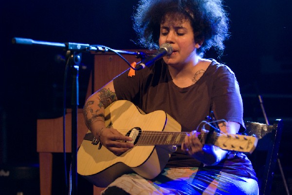 Kimya Dawson at the Body of War Showcase.  Stubb's BBQ SXSW 2008