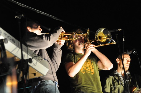 The Peoples Party perform in the street, Austin, Texas, SXSW 2008