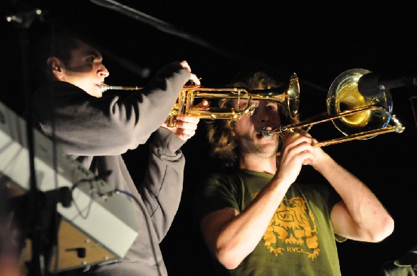 The Peoples Party perform in the street, Austin, Texas, SXSW 2008