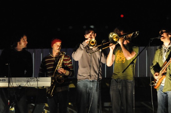The Peoples Party perform in the street, Austin, Texas, SXSW 2008