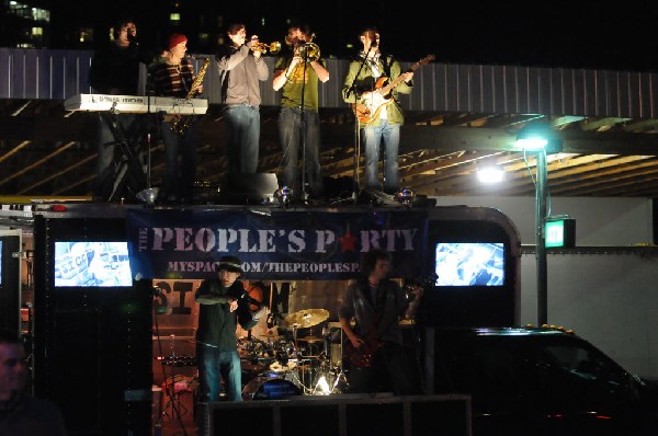 The Peoples Party perform in the street, Austin, Texas, SXSW 2008